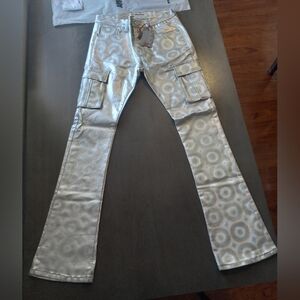 Armor Jeans Mens Stacked Denim Silver Size 32x36 Nwt